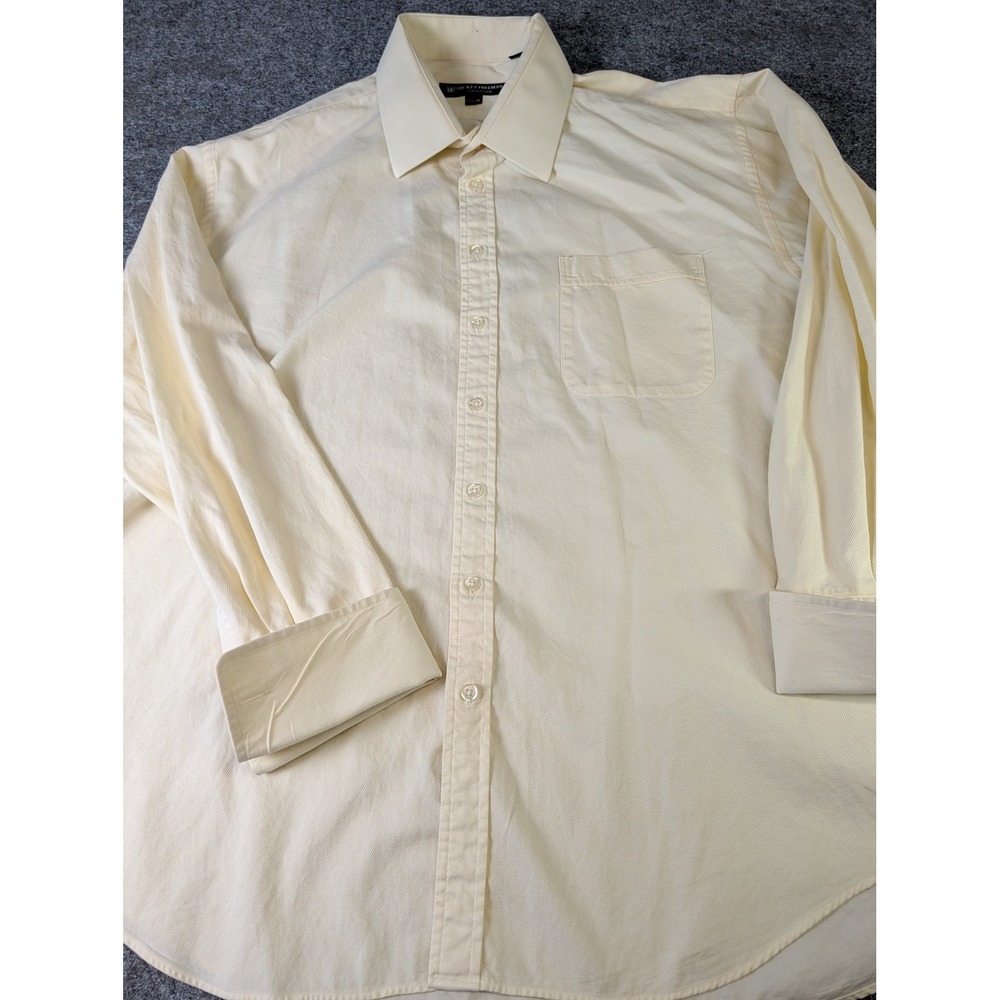 Hickey Freeman Collection Mens 17.5 34 Yellow Cotton Twill Dress Shirt Canada